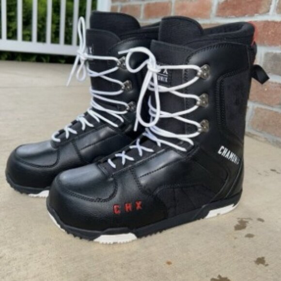 CHAMONIX MEN'S (2024) LOGNAN SNOWBOARD BOOTS SIZE 13 BLACK / RED / WHITE - Picture 1 of 12